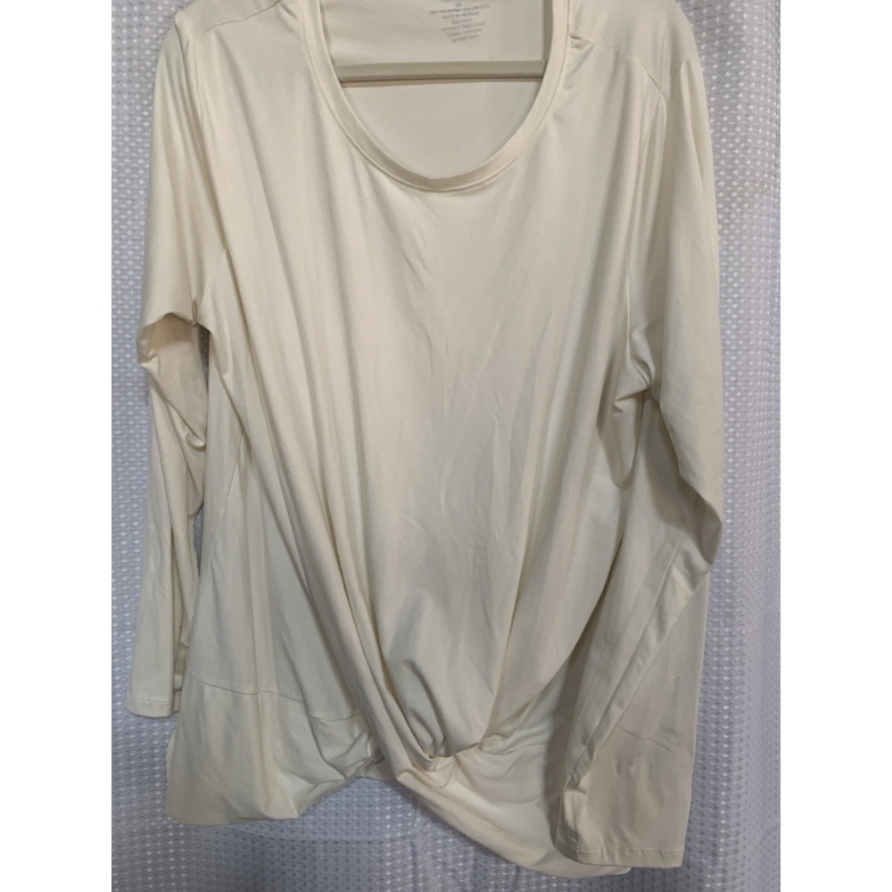 Tahari Sport‎ Women 2x Ivory Long Sleeve Shirt